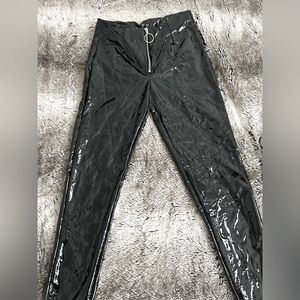 Synthetic Black Pants